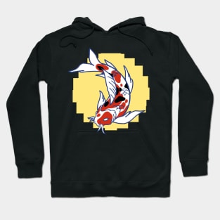 Koi pixelart yellow Hoodie